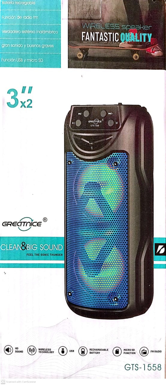 Greatnice GTS-1558 Bluetooth Speaker Lighting Effects