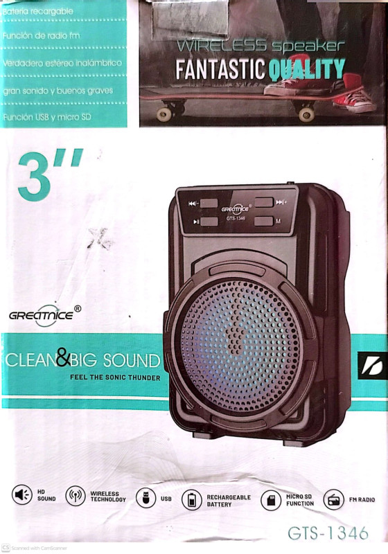 GTS 1346 Wireless Bluetooth Rechargeable Speaker EXTRA BASS Bluetooth speaker Portable Speaker smart speaker